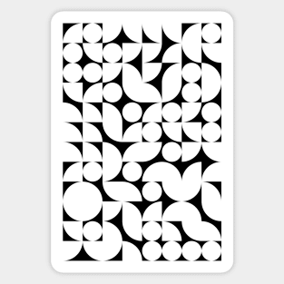 Geometric Pattern - Black & White Shapes #6 Sticker